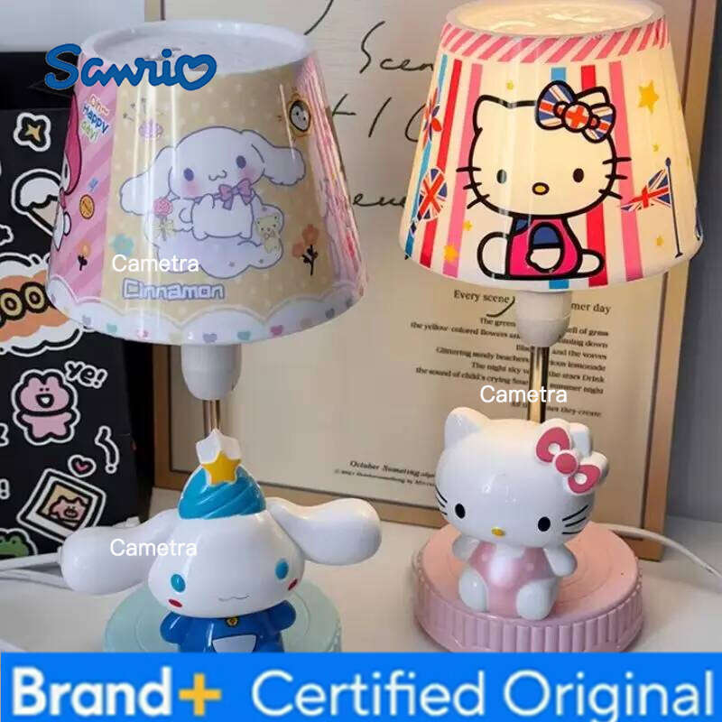 Sanrio Hello Kitty Kawaii Bedside Lamp Kuromi Cinnamorol Anime Student Plug In Charge Night Light Girls Cartoon Christmas Gifts H260128