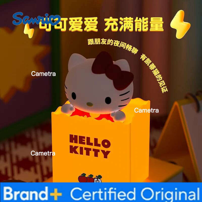 Sanrio Emie Hello Kitty Creative Usb Rechargeable Paper Bag Led Night Light Decor Bedroom Desktop Closet Lamp Gifts Toys H260128