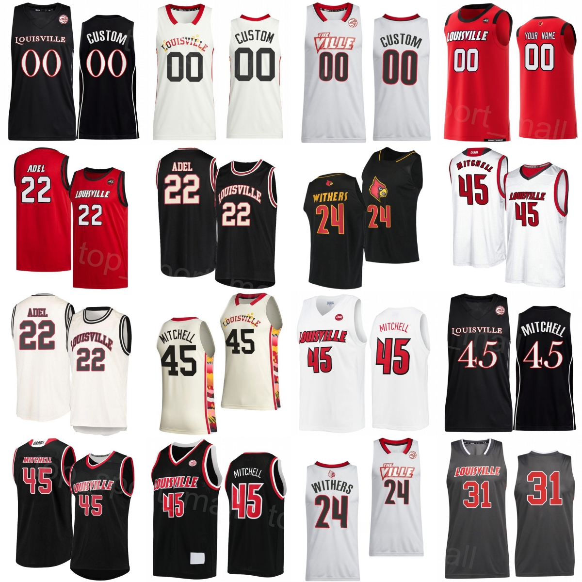 Printed Basketball College 35 Darrell Griffith Jersey Women Mens Child 31 Wes Unseld 3 Peyton Siva 24 JaeLyn Withers 22 Deng Adel Donovan Mitchell 45 University LC