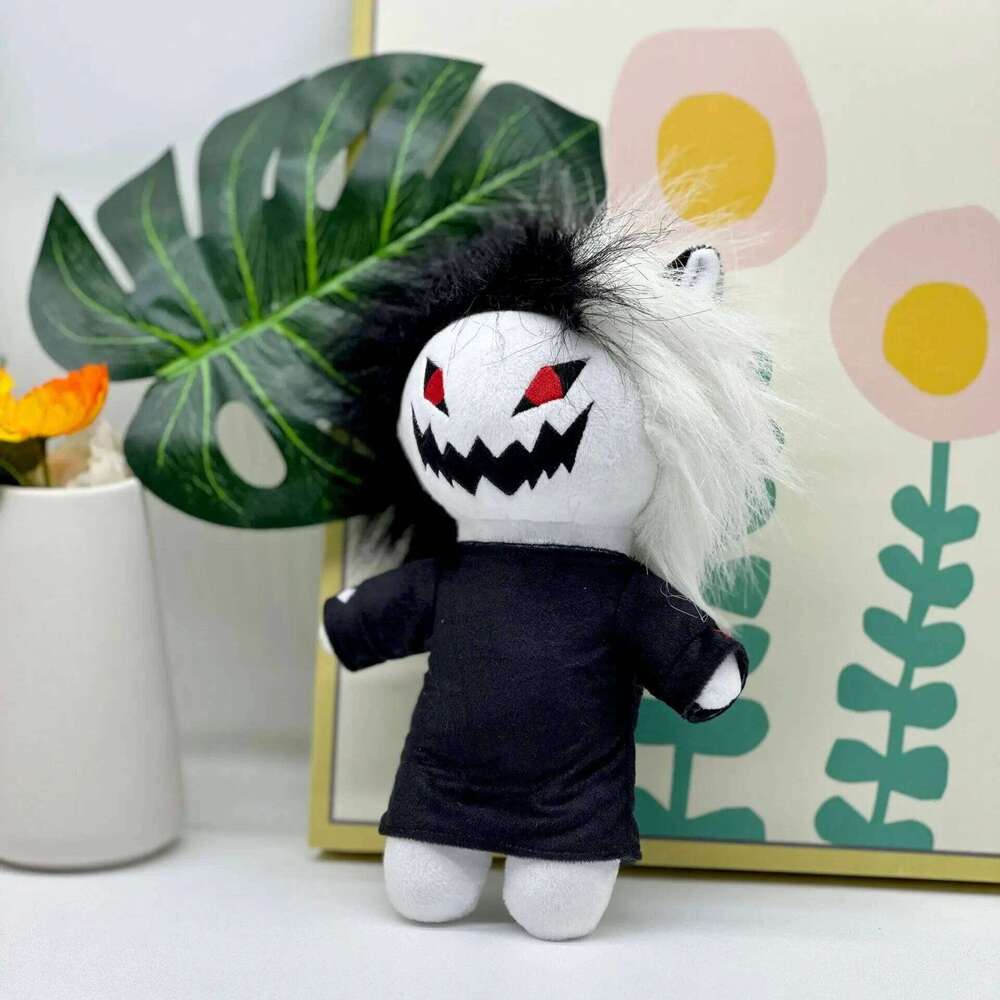 27cm Zxc Toys Halloween Fears of Being a Black and White Bar Teeth Cat Plush Doll For Kid Birthday Gift Y260128
