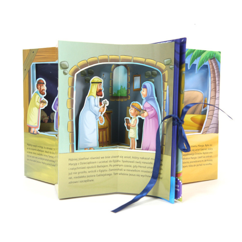 Cartoon Anime Storybook Custom Printing Children's 3D Pop-up Visual Reasoning Plot Puzzle Book