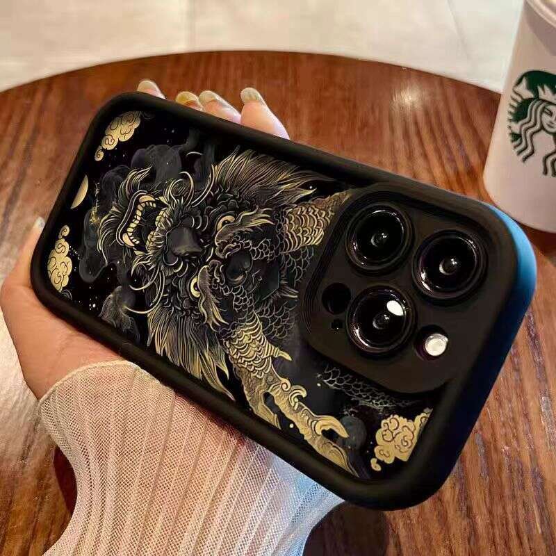 Domineering Xianglong Compatible with iPhone 16 Apple Phone Case 15 Max Matte 14 Pro Shockproof 13 Chinese Style 12 S260128