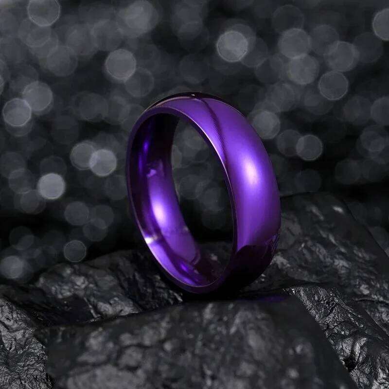 Fashion Purple Titanium For Men Women Simple Glossy Stainless Steel Promise Rings Wedding Engagement Jewelry Gifts XJ260127