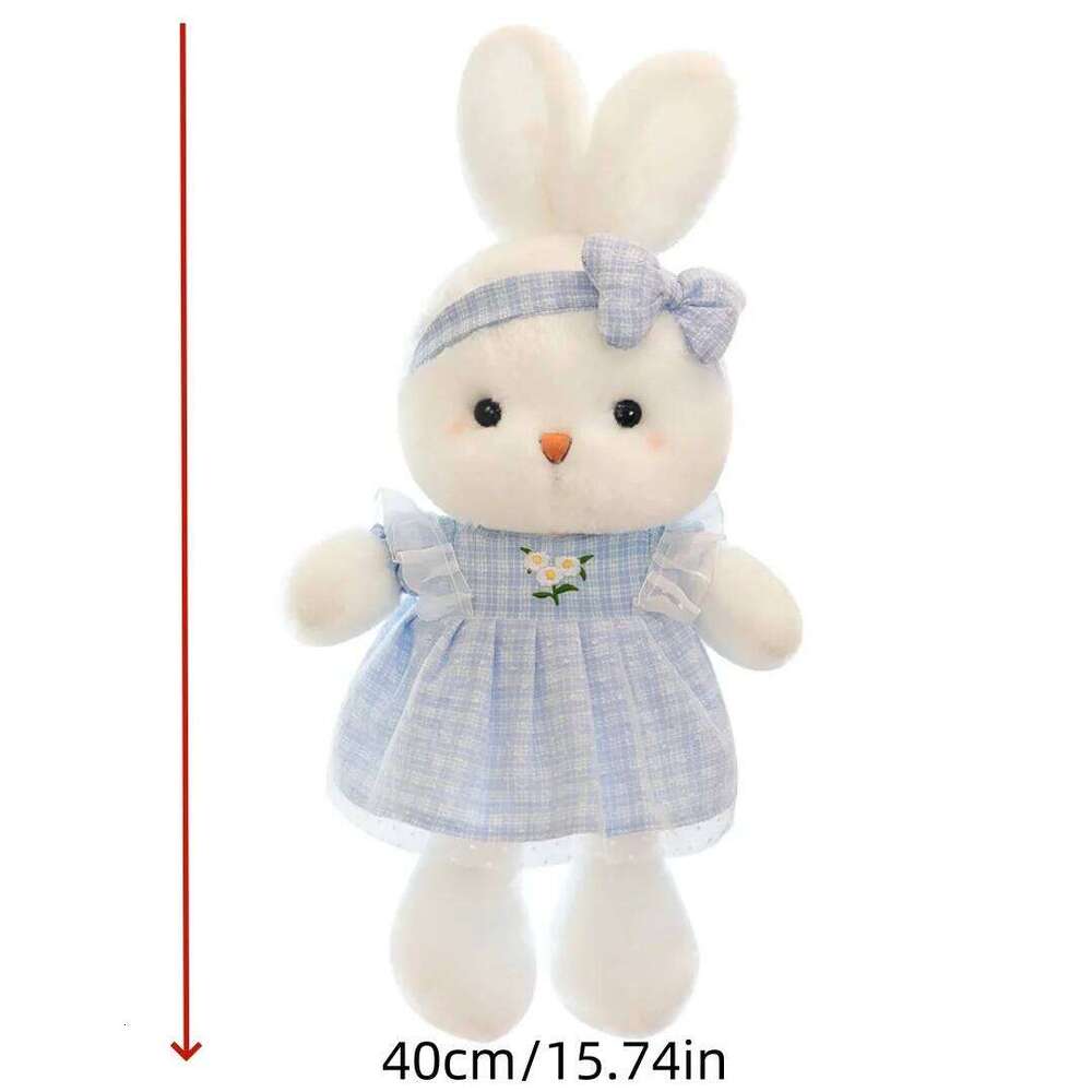 1pc 40cm/15.74in Cute flower skirt plush toy cartoon super cute comfort Daisy rabbit birthday gift doll Y260128