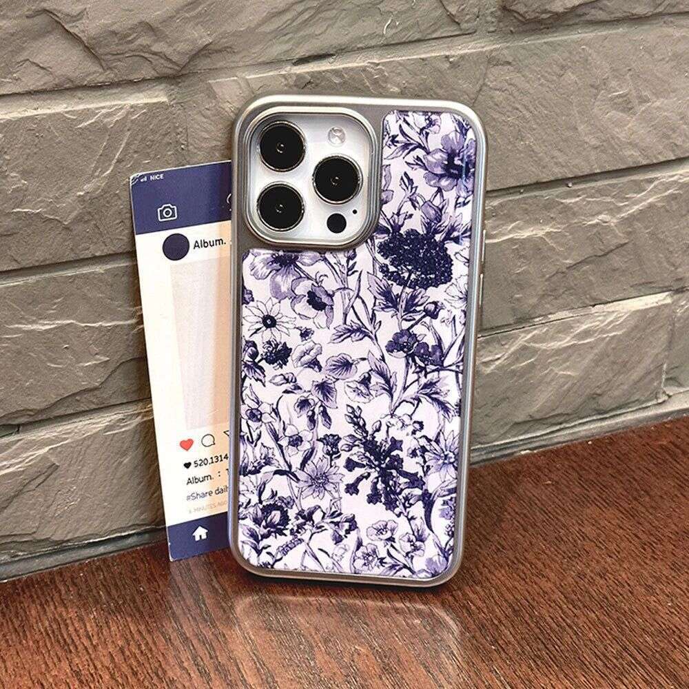 Minimalist Style Blue and White Compatible with iPhone 17 Hydrogel 16 Pro Max Phone Case 14 Electroplated 13 Large Hole 12 Epoxy 15 S260128 017