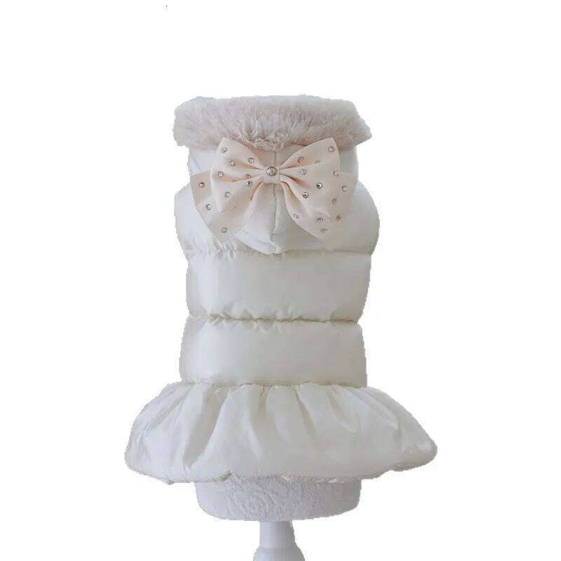 Pet Thick Coat Autumn/Winter Christmas New Year Small Dog Schnauzer Teddy Bow Hat Cotton Jacket Puppy Clothes XJ260127