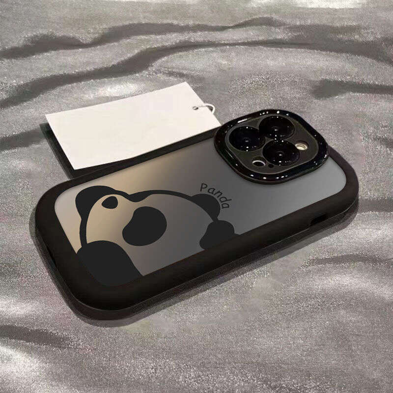 Trendy Gradient Panda iPhone 16 Pro Max Apple 15 Phone 14 Silicone 13 Full Coverage 12 Puff Case 11 S260128