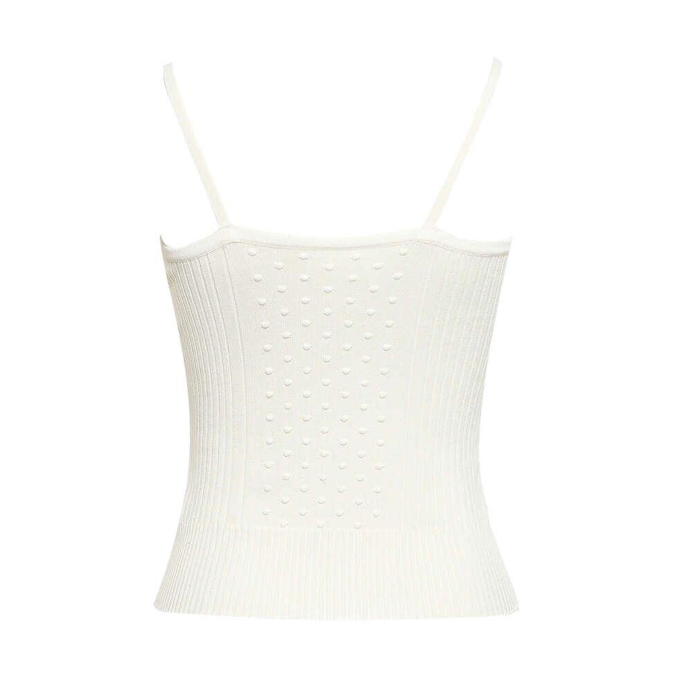 2026 Rhinestone style chic summer new 3D polka dot women's multifunctional vest solid color