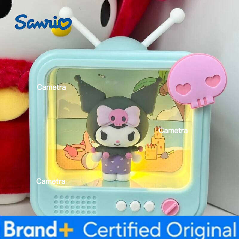 Sanrio Cute Hellokitty Kuromi My Melody Tv Series Glow Blind Box Cartoon Kitty Collectible Figurines Table Decoration Surprise Gifts H260128