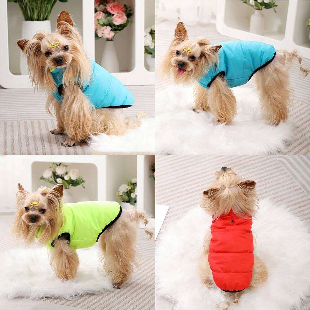 Reversible Pet Jacket Autumn Winter Warm Dog Clothes Waterproof Lightweight Puppy Coat Vest For Dogs Cats Chihuahua Pug Outfits XJ260127