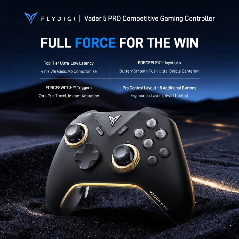 Flydigi Vader 5 Pro Wireless Gamepad FORCEFLEX Joysticks Top-Tier Ultra-Low Latency Gaming Controller For Switch/Android/iOS/PC 260127