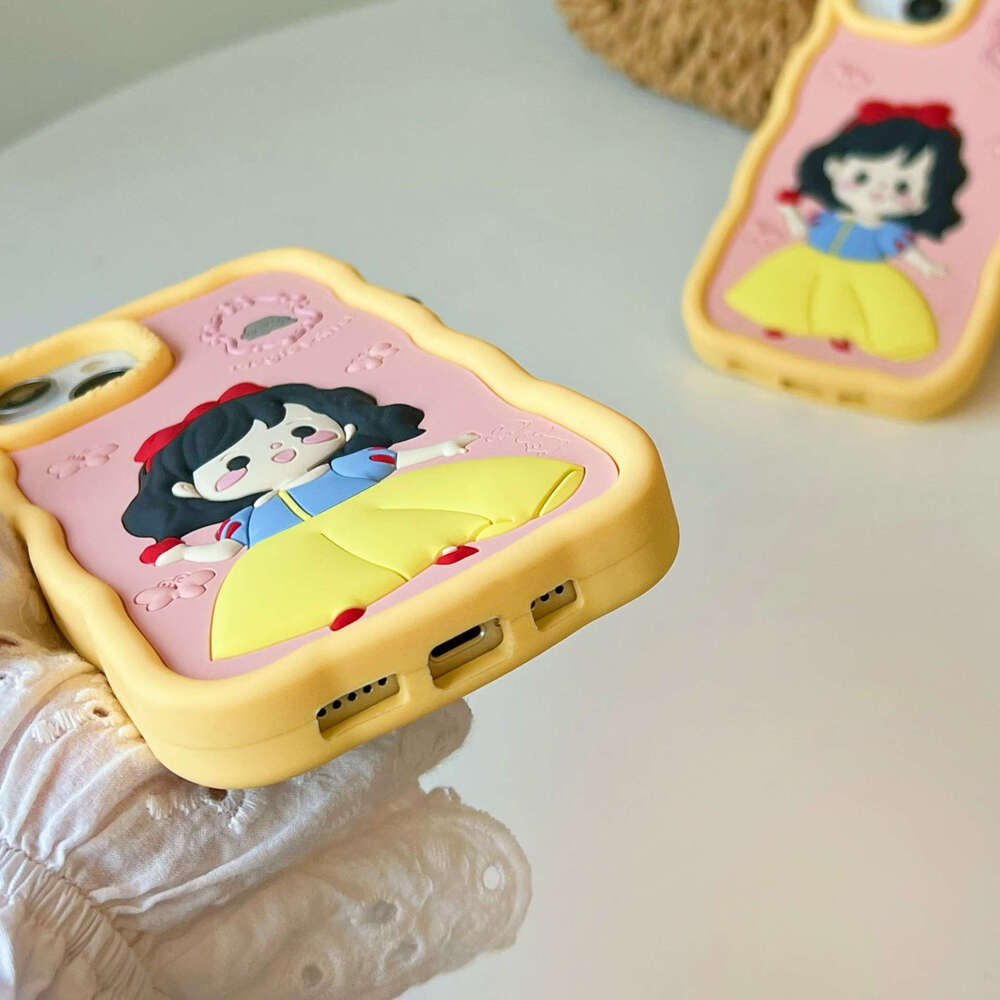 Cute Snow White Princess 3D Silicone Phone iPhone 13, Cartoon Soft Case for Apple 14, Shockproof S260128