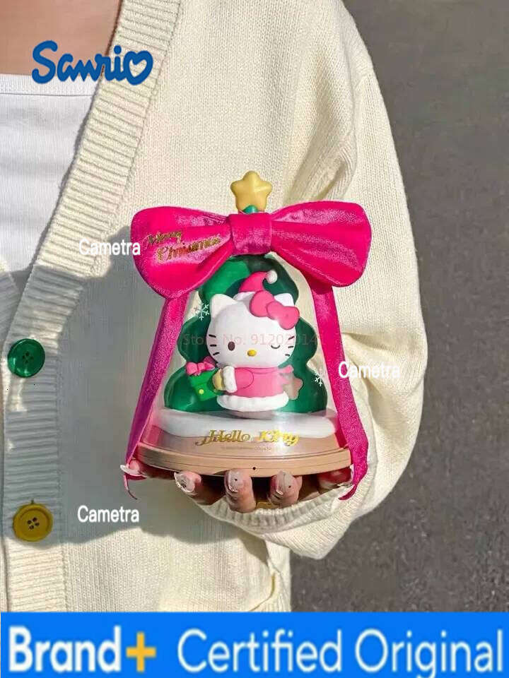 Sanrio Martube New Hello Kitty Christmas Tree Luminous Toy Ornaments Kawaii Hellokitty Girls Bedroom Atmosphere Lamp Gifts H260128