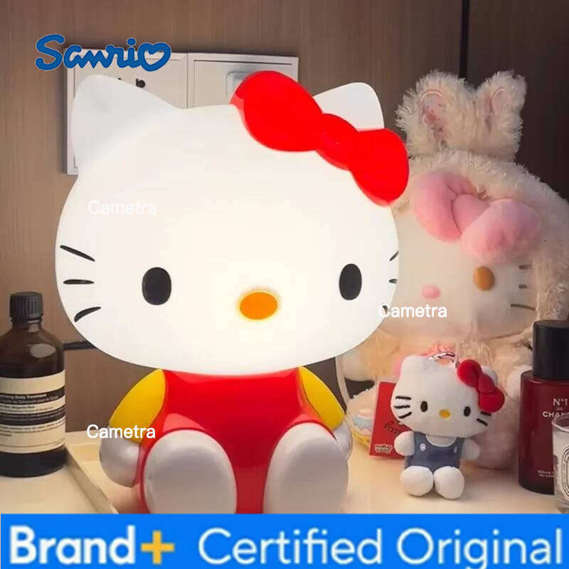 Sanrio Anime Hello Kitty 3D Led Touch Plug-In Night Light Cartoon Bedroom Sleep Eye Lamp Desktop Model Ornaments Home Decoration Gift H260128