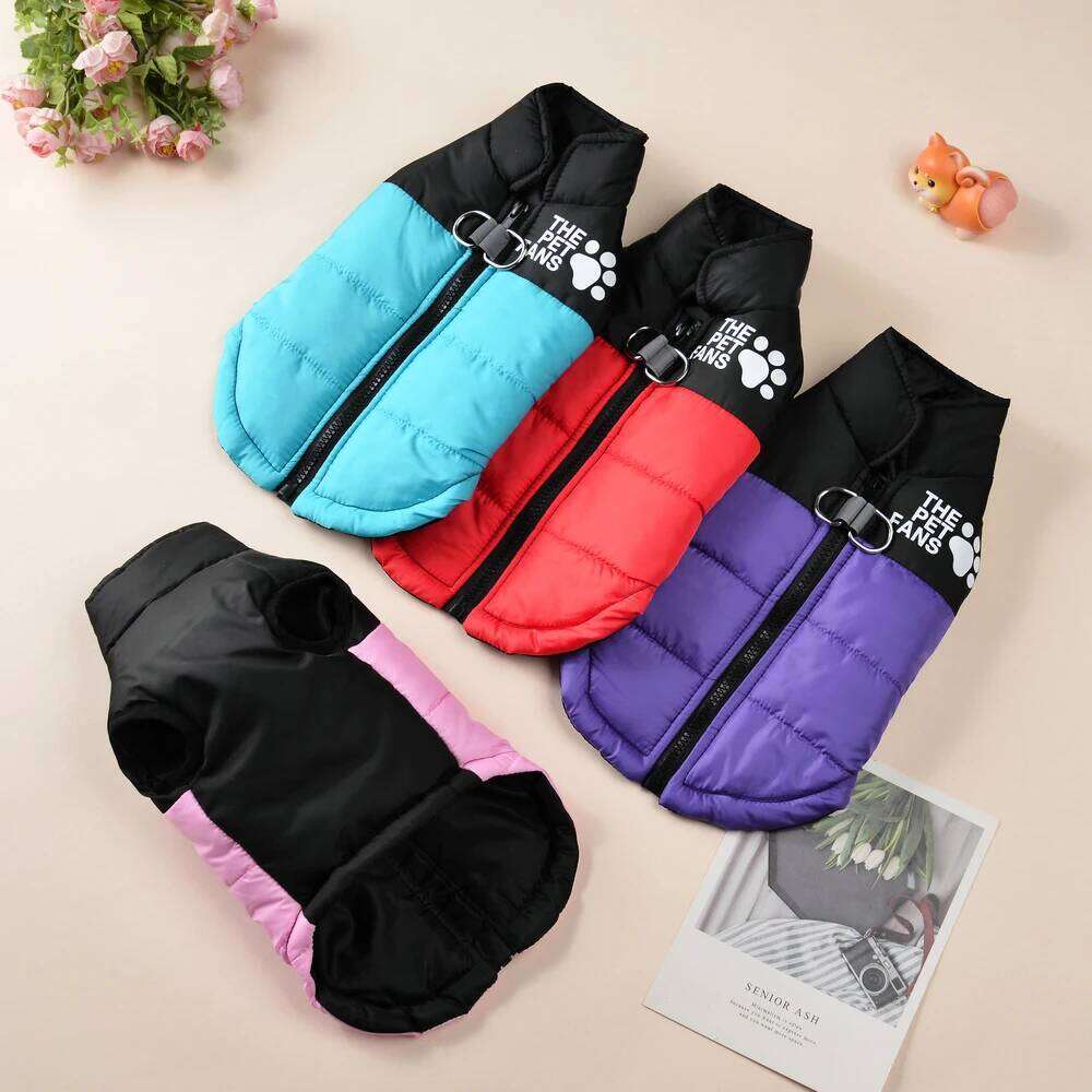 Warm Winter Dog Coat Small Medium Dogs Cat Vest Autumn Reflective Printed Puppy Jacket Costume Chihuahua Pug Pet Outfits XJ260127