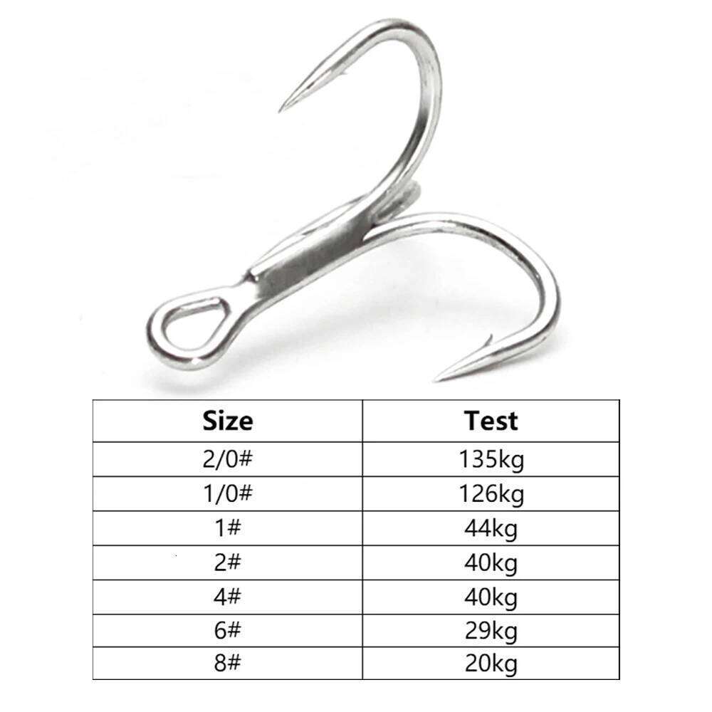 Ellllv 10pcs 3X Strong Treble Hook High Carbon Steel Matte Tin Coated Triple Fishhook Bass Saltwater Freshwater Fishing Tackle Z260128