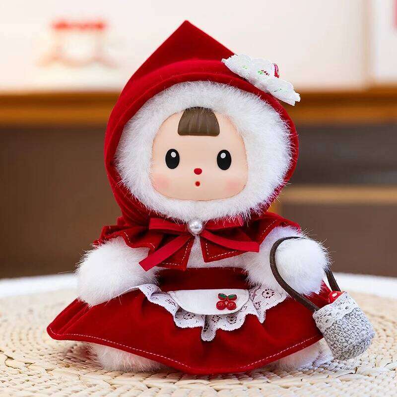 Kawaii Animals Vinyl Face Plush Animal Toys Pendant The Wolf Little Red Riding Hood Gift for Kids Hang Bag Valentine's Day Y260128