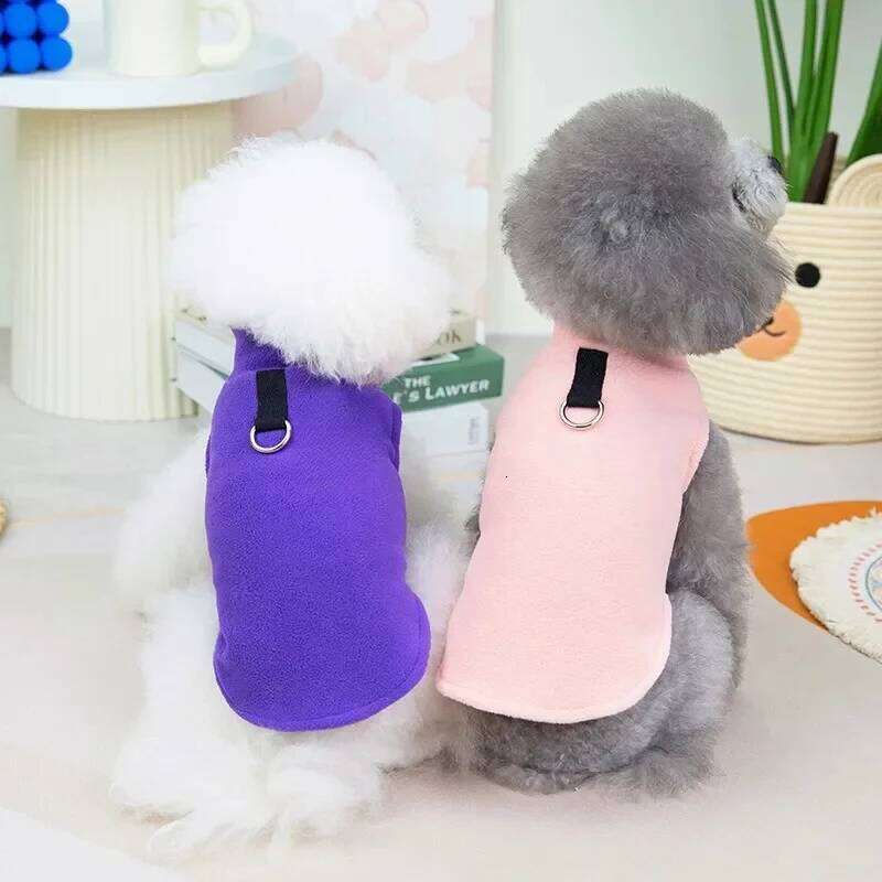 10pcs Pet Dog Clothes Autumn Winter Coat Fleece Warm Sweater Vest For Small Chihuahua Bulldog Dogs Jackets Costumes Supplies XJ260127