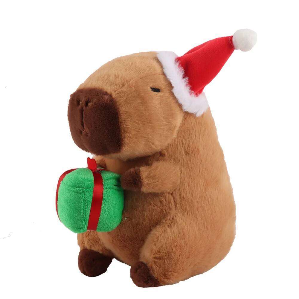 Kapibala Capybara Plush Capibala Holding Gift Cute Exquisite Animal Stuffed Toy Christmas Tree House Xmas Decor Y260128