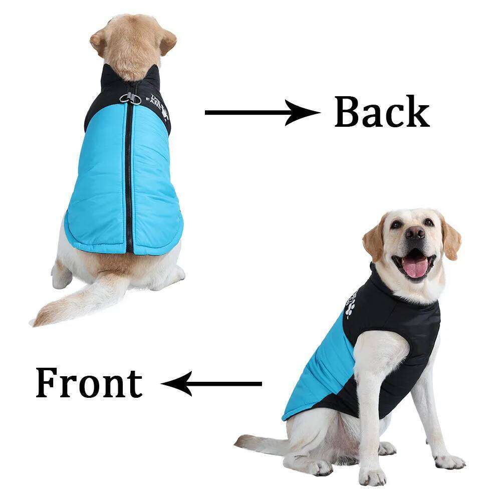 Winter Pet Jacket Coat Soft Waterproof Apparel Reflective Zipper Costume With D-ring For Large Dog Labrador Golden Retriever XJ260127