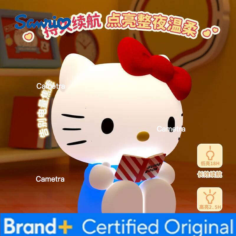 Sanrio 2026 New Bedroom Sleeping Nightlight Hellokitty Cute Ornaments Mysterious Trend Toy Doll Model Figure Girl Birthday Gift H260128