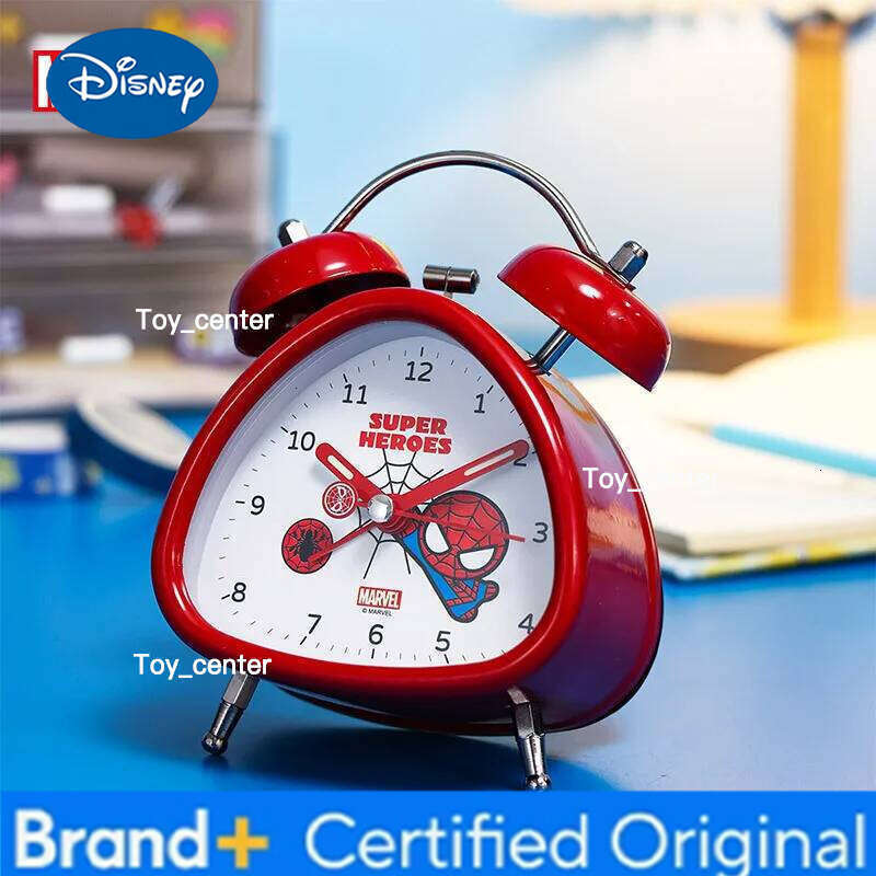 Disney Marvel For Children Alarm Clock Triangle Case Spider Man Frozen Mickey Mouse Snow White Boy Girl Student Kid Unsex Quartz H260128