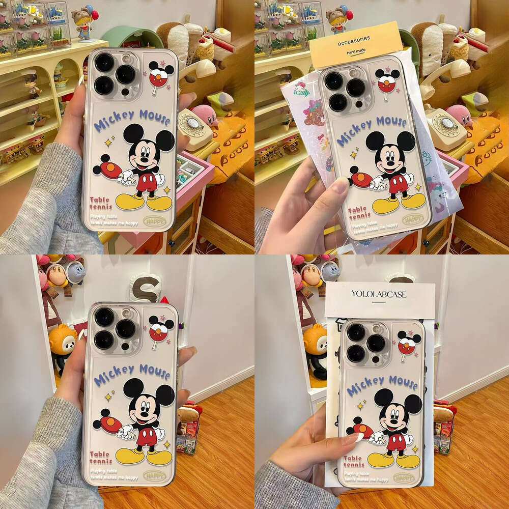 Table Tennis Mickey Compatible with Apple 17 Pro Phone Case iPhone 16 Shockproof 15 Plus European and American 14 Niche 13 S260128 48f