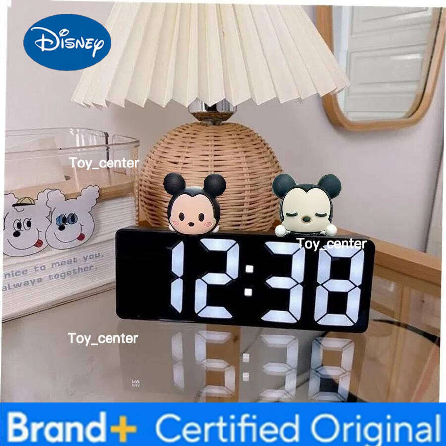 Disney Mickey Cartoon Digital Alarm Voice Control Table Clock Snooze Night Mode 12/24H Electronic LED Clocks H260128