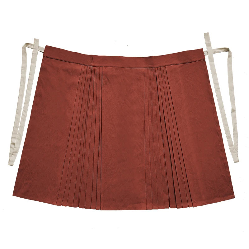 Solid Horse Face Skirt Mid length Ming Dynasty Autumn and Winter Daily Womens Chinese Style Traditional Vintage Hanfu Pleat 260128 - view 7
