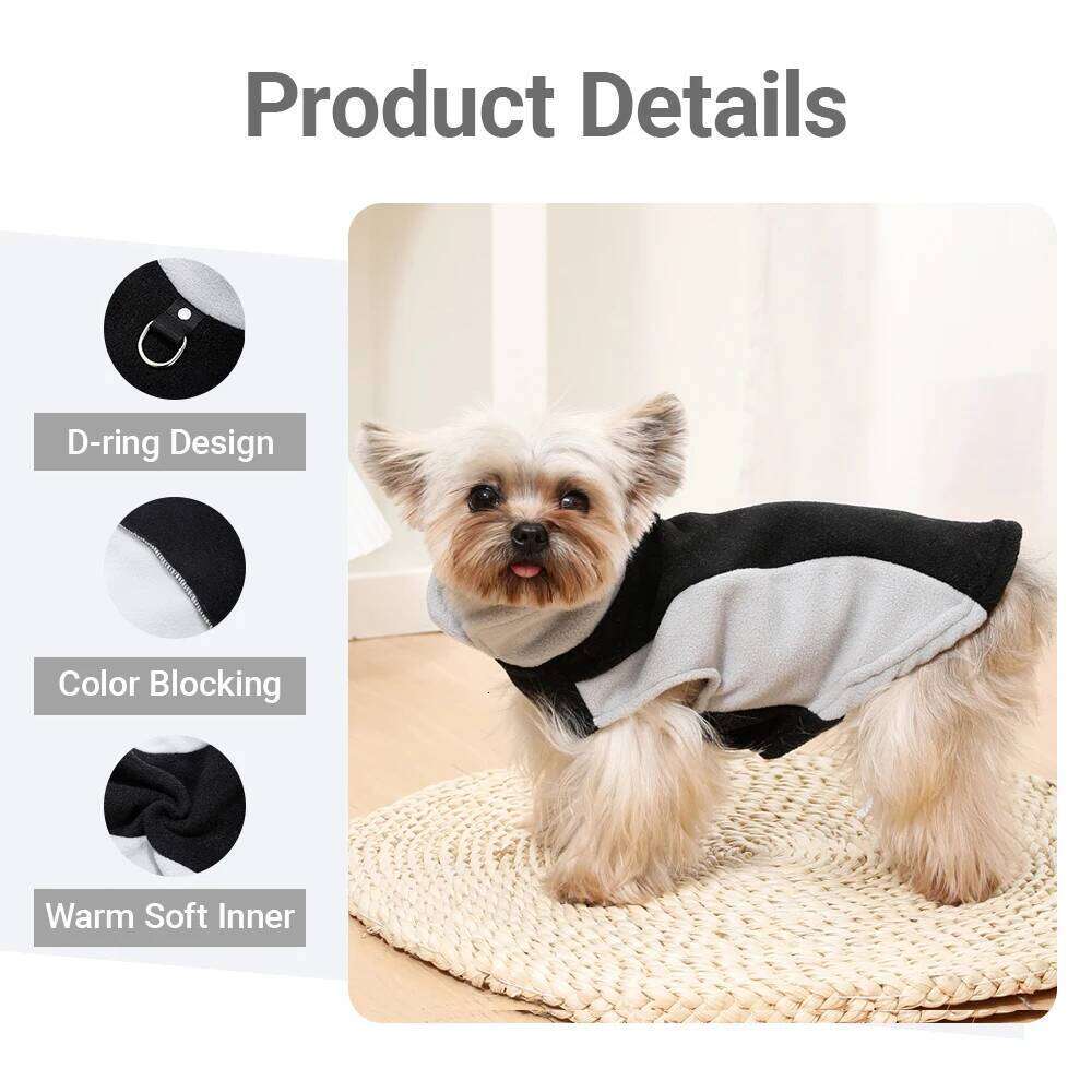 Fleece Dog Jacket Warm Winter Clothes For Small Medium Dogs Cat Vest Coat Soft Lightweight Puppy Sweater French Bulldog Pullover XJ260127