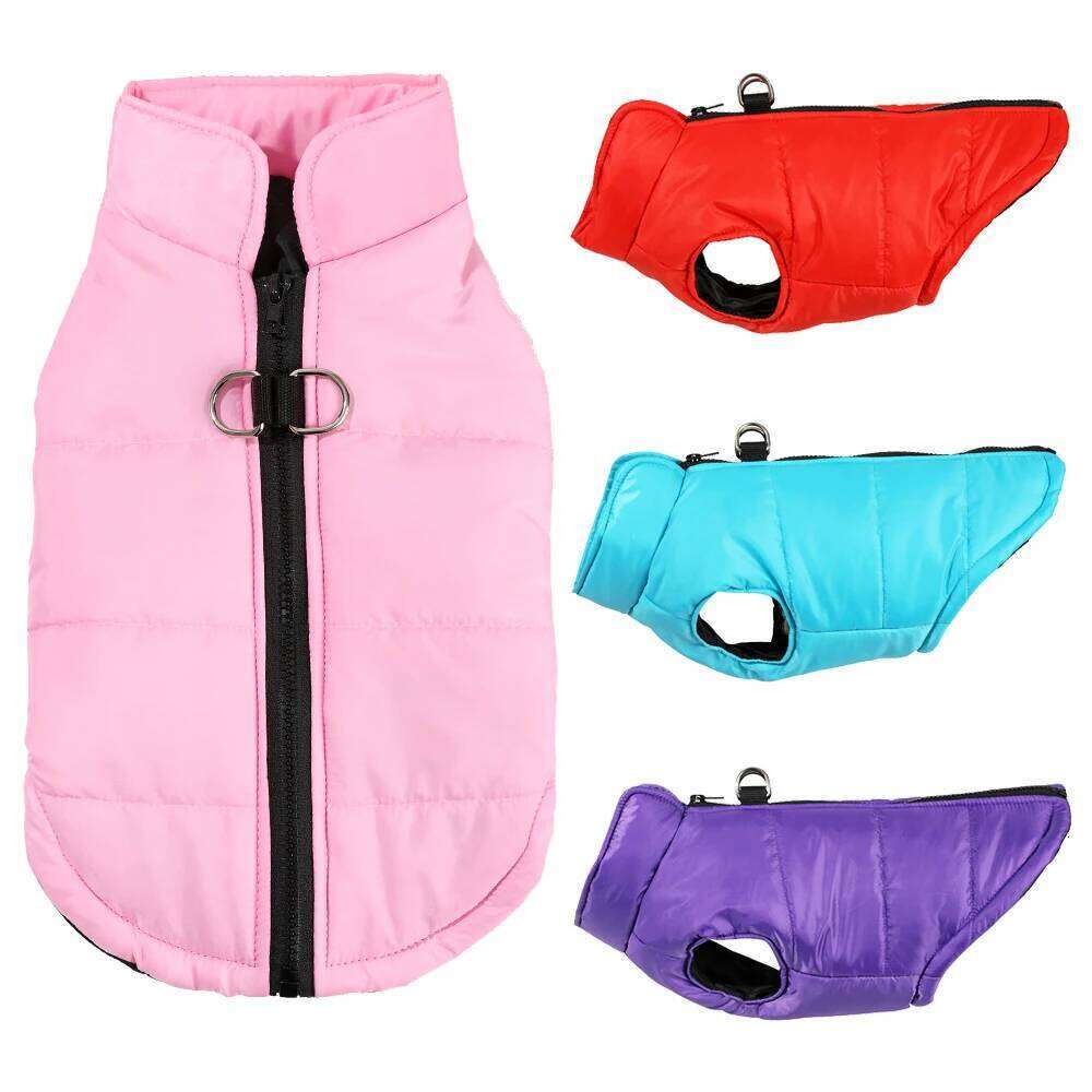Windproof Clothes With D-ring Pet Coat For Small Medium Dogs Winter Warm Puppy Jackets French Bulldog Yorkshire Costume XJ260127