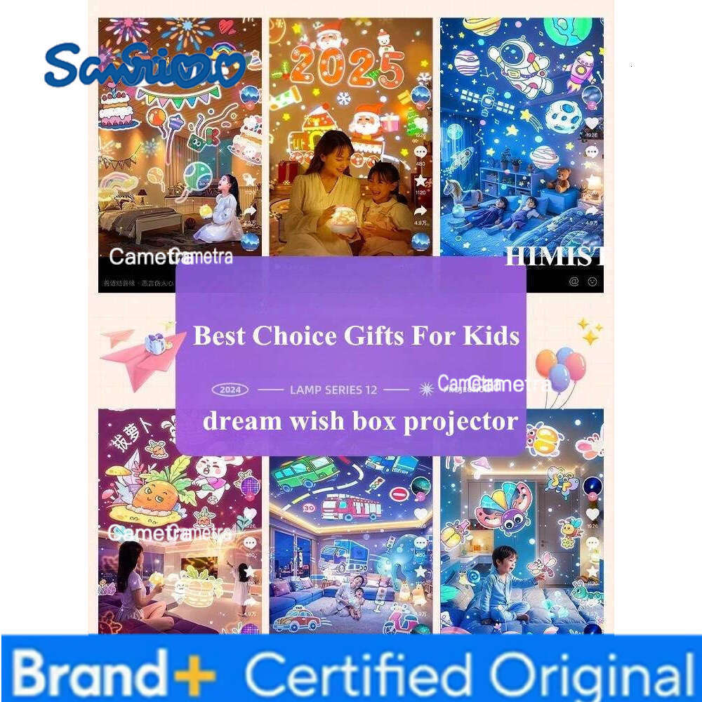 Sanrio Bunny Light Projection Rotating Star Bedroom Ceiling Atmosphere Night Lamp Stars Childrens Birthday Gift with Films Sheet H260128