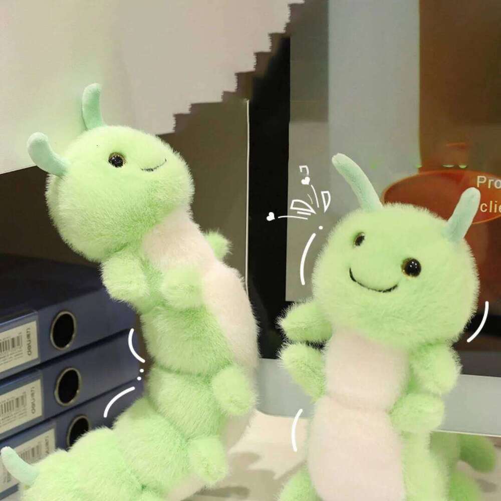 1pcs30cm cute green caterpillar plush toy cartoon big bug funny doll kids pillow birthday gift Y260128