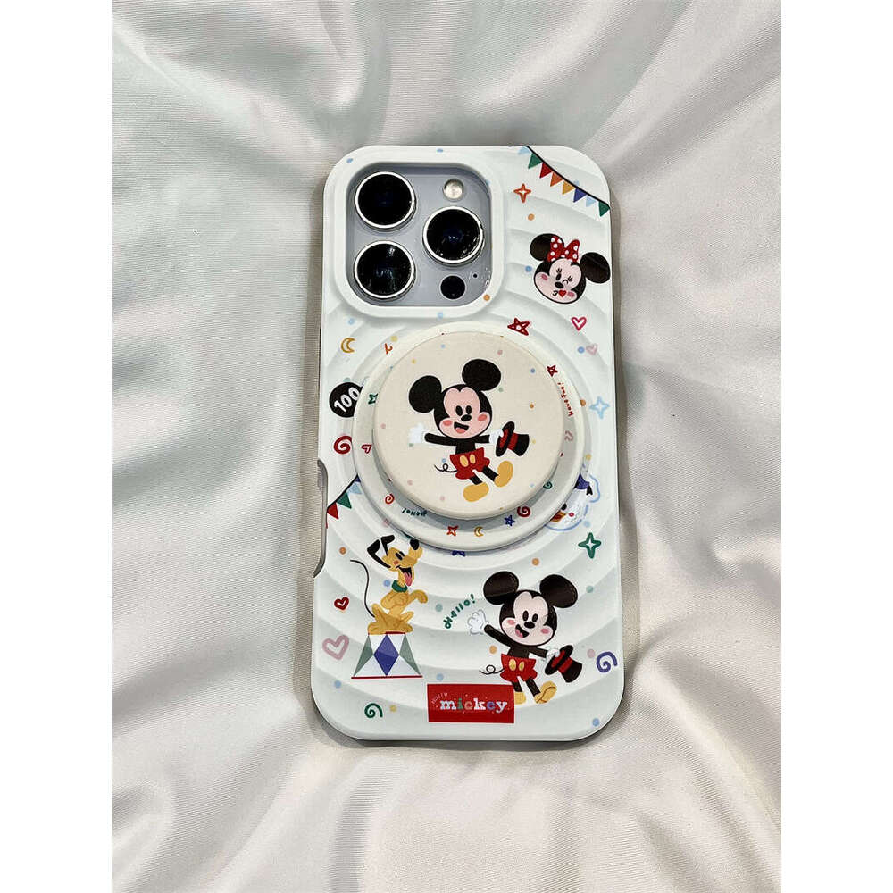 Wave Shell Mickey Minnie Magnetic Stand Compatible with iPhone 17 Apple 16 Pro Max/15/14 Phone Case for Women S260128