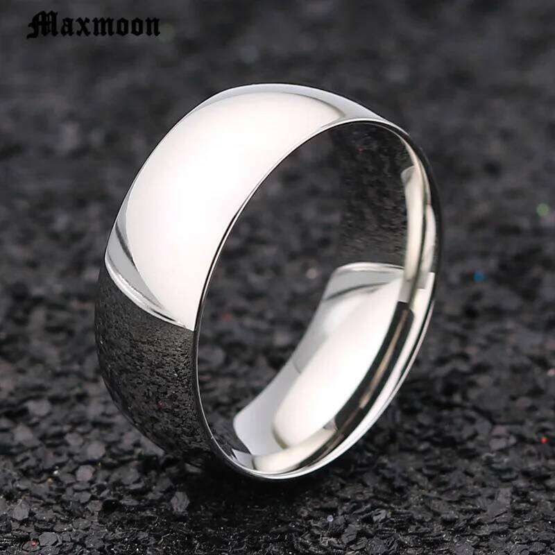 Maxmoon Titanium Simple Wedding stainless steel Rings for Man or Woman Christmas Gift XJ260127