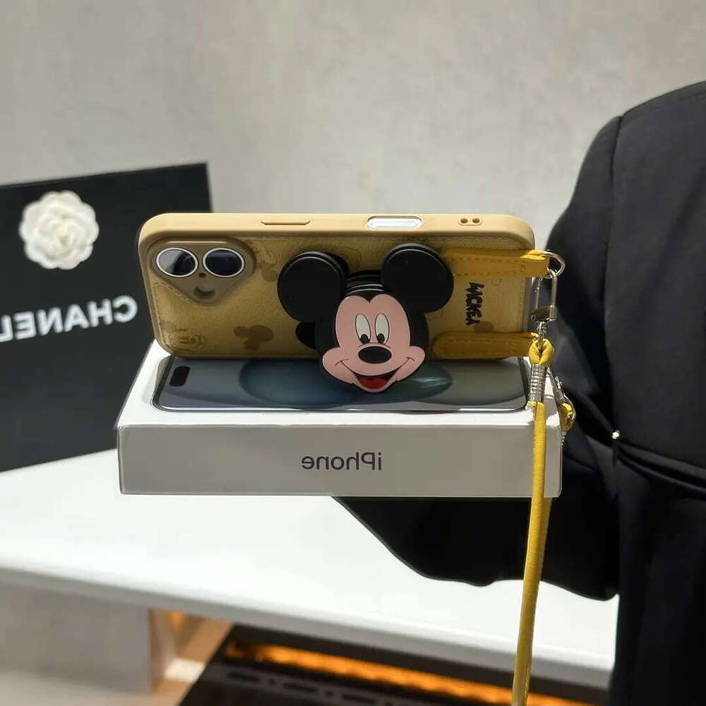 Mickey Stand Lanyard Compatible with Apple 17PROMAX Phone Case iPhone16/15 Autumn Winter Huawei PURA80 S260128