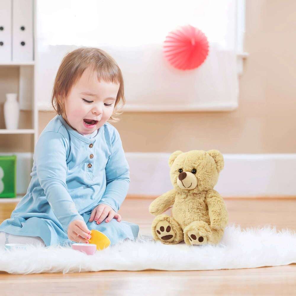 8'' Stuffed Animals Brown Teddy Bear Toy, Soft Plush Gifts for Kids Toddlers on Baby Shower Christmas Gift Y260128