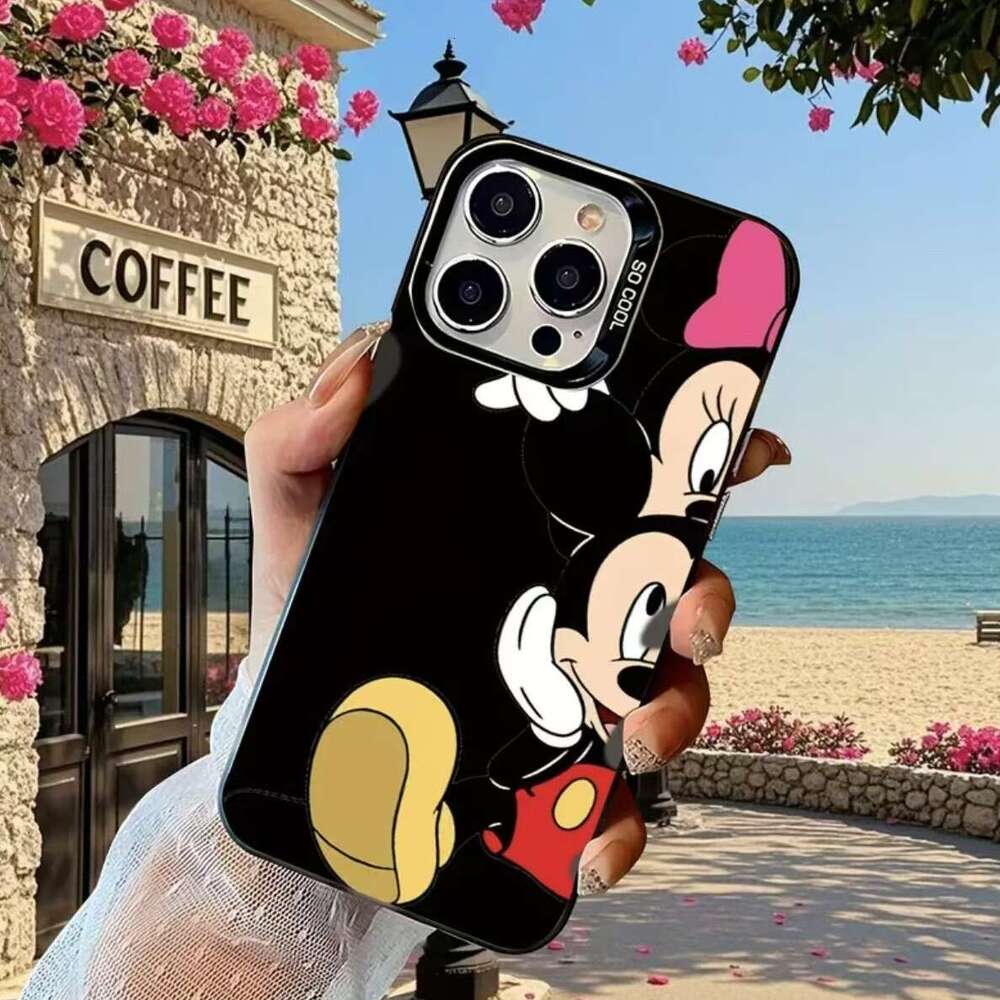 European and American Mickey Minnie Colorful Silver Compatible with Apple 16/15/14 Phone Case 15 Pro Max 13/12/11 X S260128