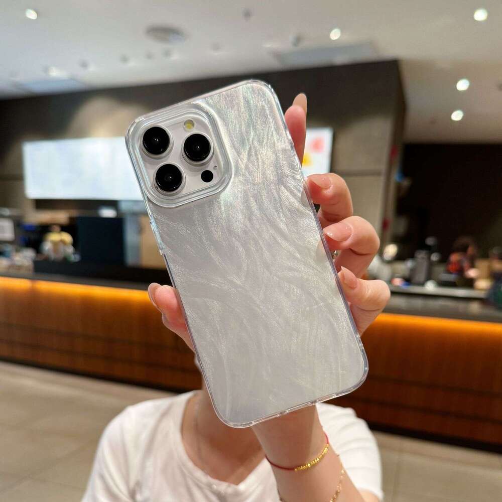 Compatible with New Apple 17 IMD Feather Gauze Glossy Surface Paintable iPhone 16 Shockproof Phone Case Material S260128