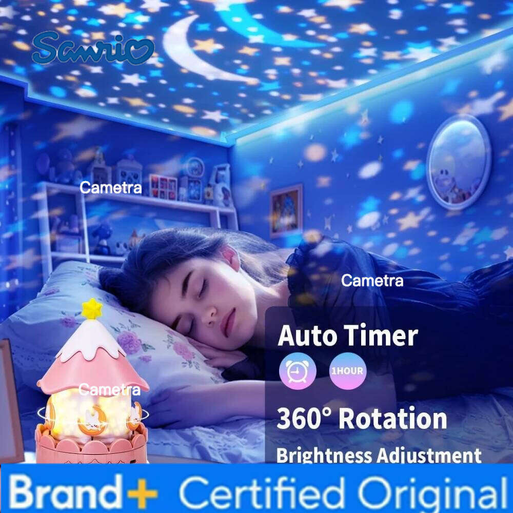 Sanrio 21 in 1 Carousel Projector Nightlight Galaxy Star Projection Lights Rotating LED Light Birthday Christmas Gifts Room Decor H260128