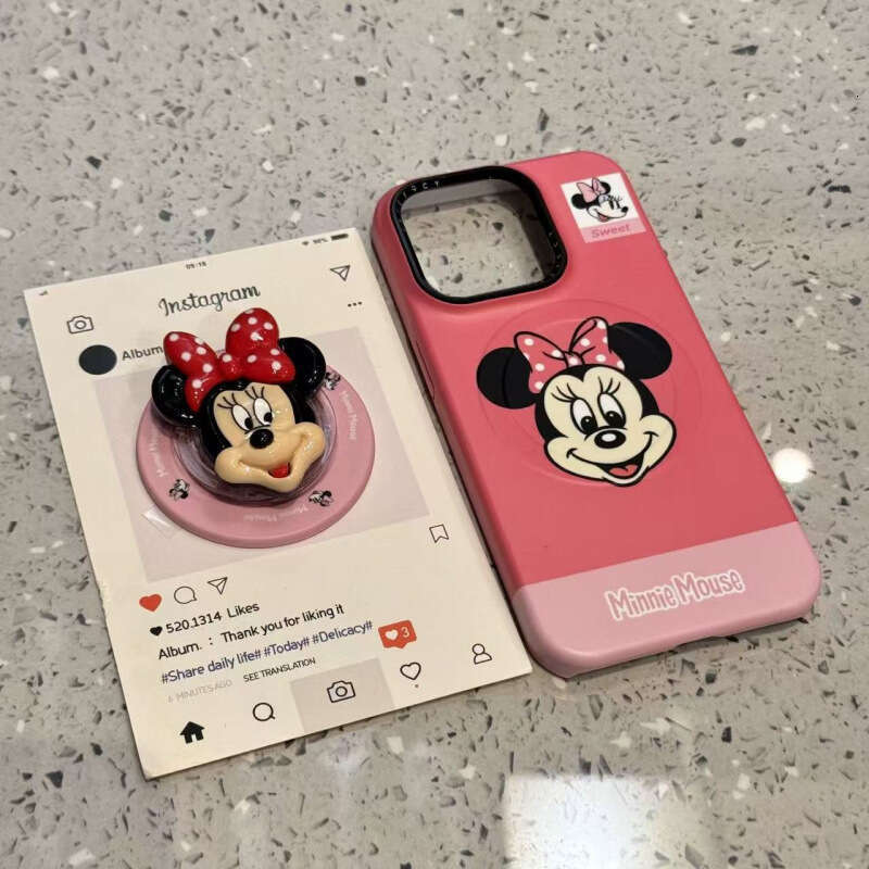 Cartoon Creative Mickey Mouse Minnie Magnetic Suitable for iPhone 16 Pro Max Apple 15 Phone Case 14 New Model 13 S260128 45b