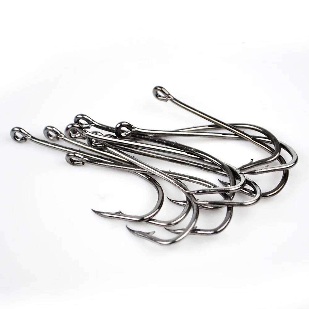 NGB 5-10PCS High Carbon Steel Fishing Hook With Ring Barbed BaitHolder Hooks 1-10# 5/0-1/0# Single Lure Fishhook Z260128