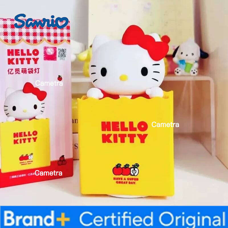 Sanrio Emie Hello Kitty Creative Usb Rechargeable Paper Bag Led Night Light Decor Bedroom Desktop Closet Lamp Gifts Toys H260128