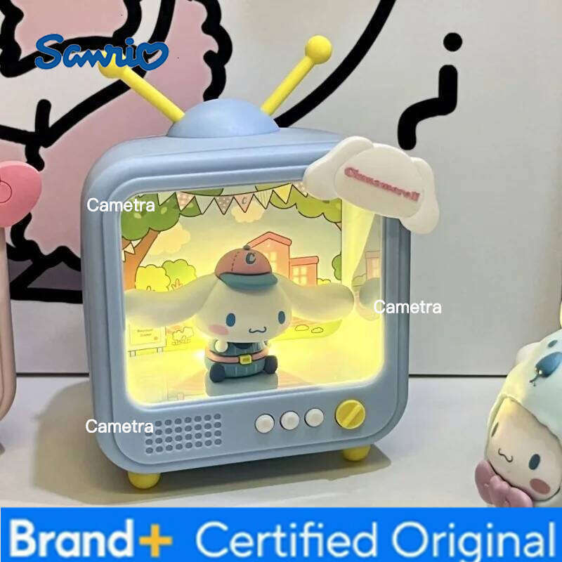 Sanrio kawaii Character TV Channel Series Luminous Night Light Toys Anime Kuromi Cinnamoroll HelloKitty Girls Desktop Ornaments H260128