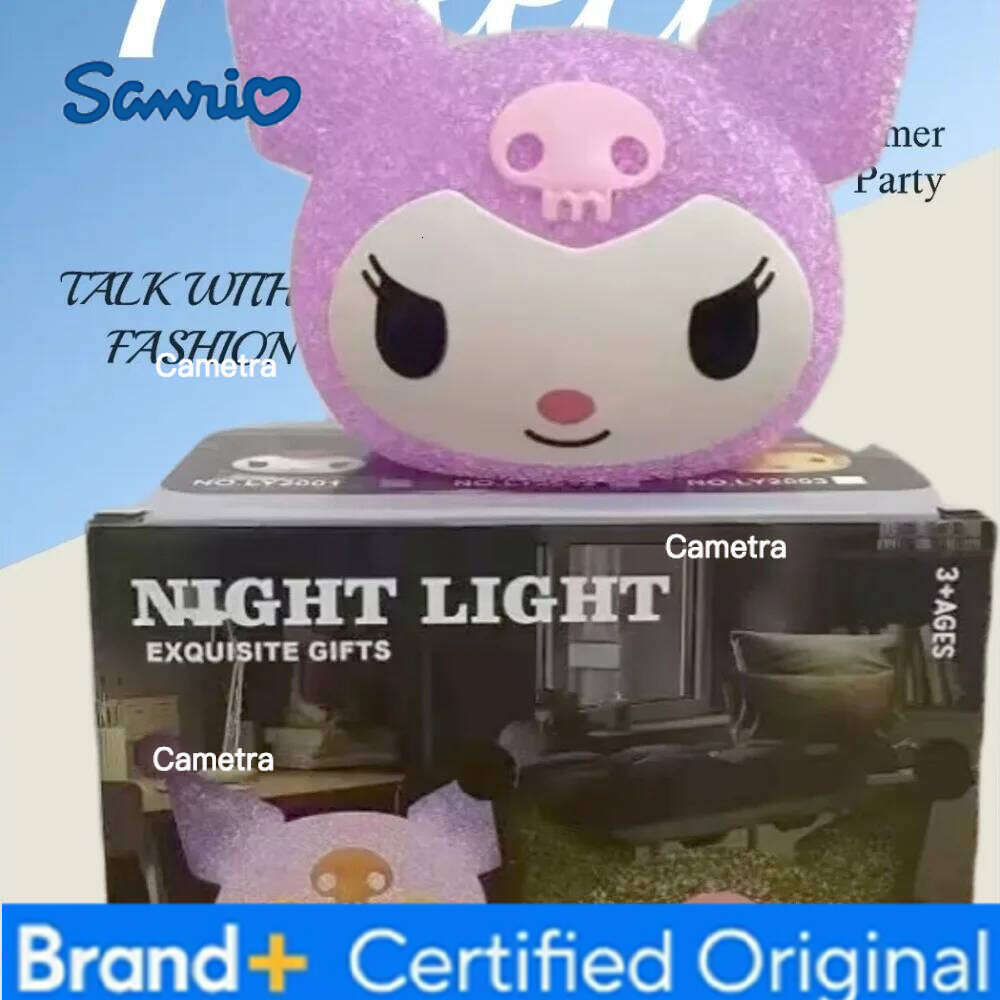 Sanrio Cartoon Cute Hello Kitty Kuromi Cinnamoroll Action Figures Decorative Children Sleep With Small Lights At Night H260128
