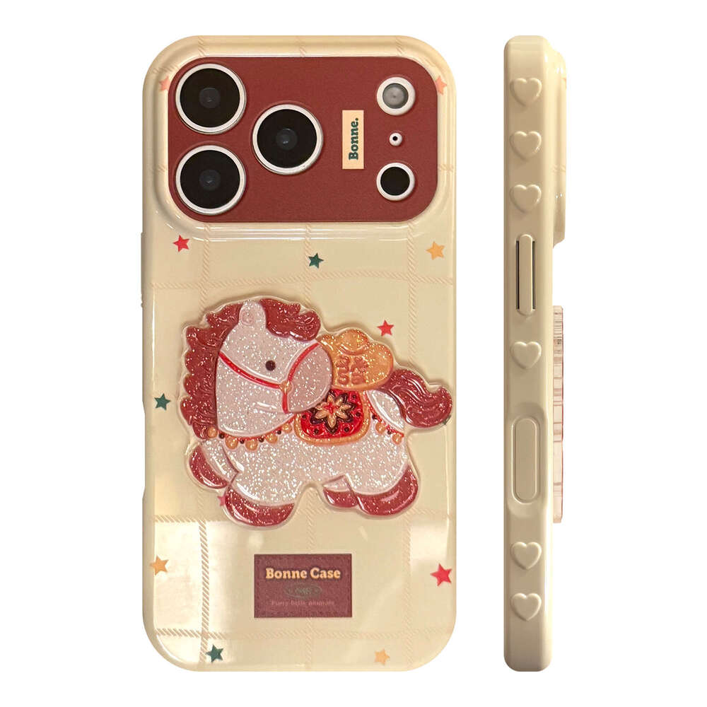 of the Horse Compatible Apple 17 Pro Max Phone iPhone 16 New Year Glitter Cartoon 11 Soft Case 15 Creative 13 S260128