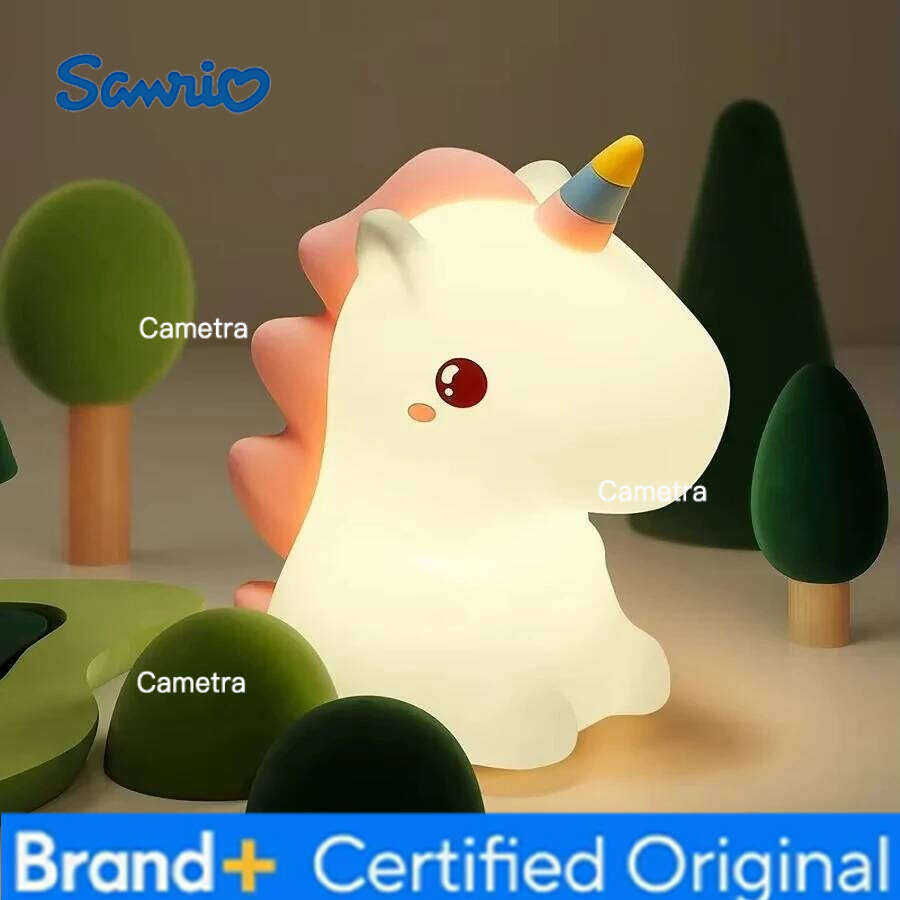 Sanrio Unicorn Cute Silicone LED Light For Kids Children USB Rechargeable Cartoon Animal Bedroom Decor Touch Night Lamp for Gifts H260128