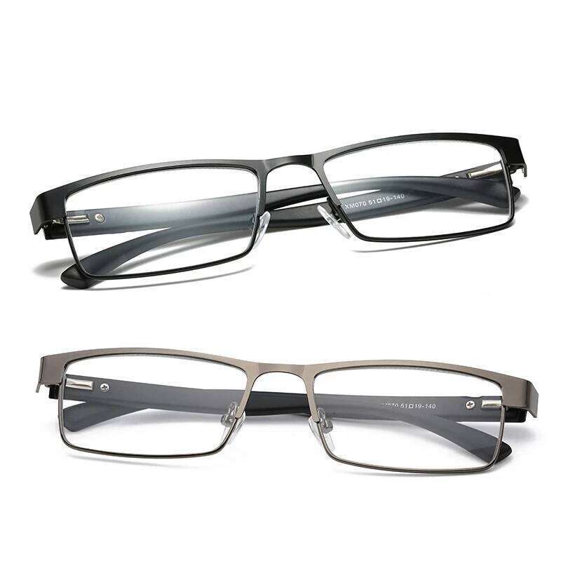 May Reading Glasses Titanium Alloy Coated Lenses Presbyopic Eyewear Square Anti-Blue Spectacles Eyeglasses For Men+3.5+4 26Y0128