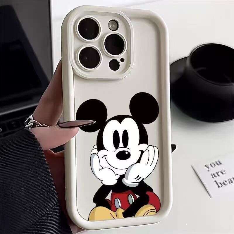 Mickey Holding Face Case for Apple 17 iPhone 16 New 15 Pro Cartoon 14 Cute 13 Full Coverage S260128