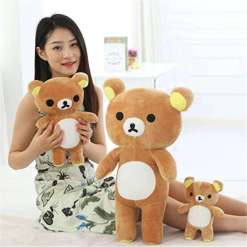 35-90cm Hug Rilakkuma Japanese Anime Plush Toy Bear Doll Sleeping Pillow Bedroom Sofa Gifts For Kids Girl Kawaii Y260128